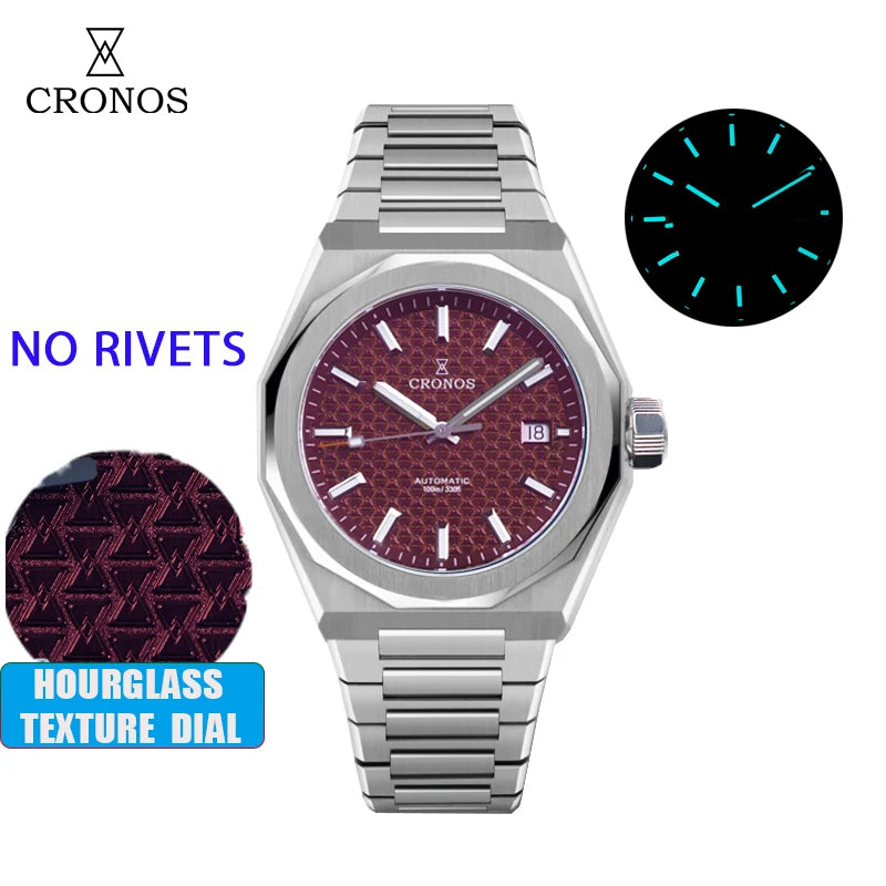 Cronos Luxury Men Watch For Men 39mm Skyline PT5000 SW200 Movement Automatic Wristwatches Sapphire 10ATM See-through Back L6028M