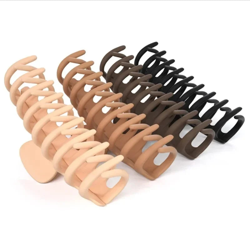 Large Geometric Hair Claw Clip Set – Cross Matte French Hairgrip for Women (1/2/4/6Pcs)