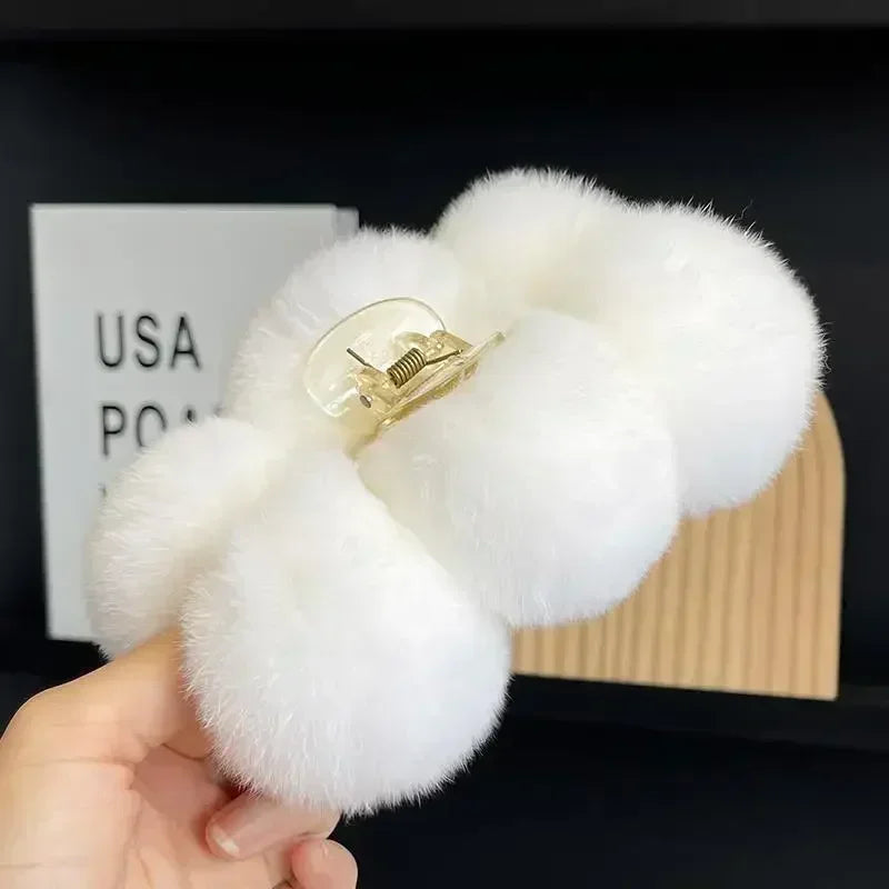Furry Korean Hair Claw Clip – Fashion Barrette for Women