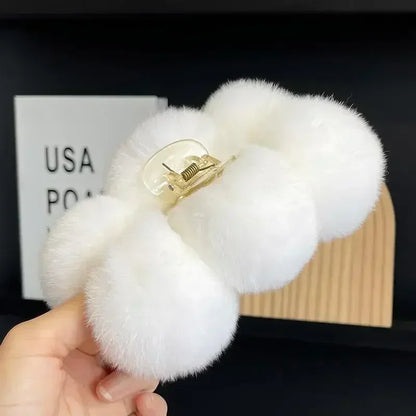 Furry Korean Hair Claw Clip – Fashion Barrette for Women