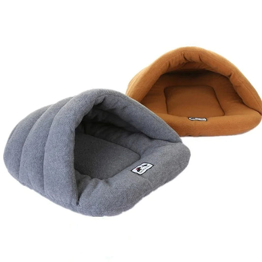 Slipper-Shaped Pet Cave Bed - Thick Fleece Winter Cat & Dog Nest