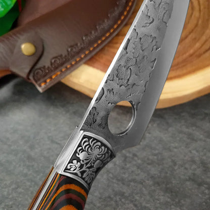 Hand-Forged Boning Knife – Professional Wood Handle Butcher & Fillet Knife