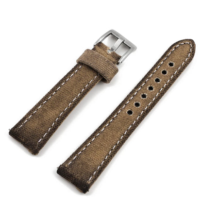 Retro Wet Wax Canvas Watch Band 18mm 19mm 20mm 21mm 22mm Gray Blue Brown Green Denim Strap Replacement Quick Release Watchbands - BeeTrendyShop.COM