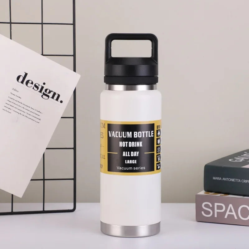 800ML Large Capacity Stainless Steel Thermos – Leakproof Vacuum Flask Sports Bottle
