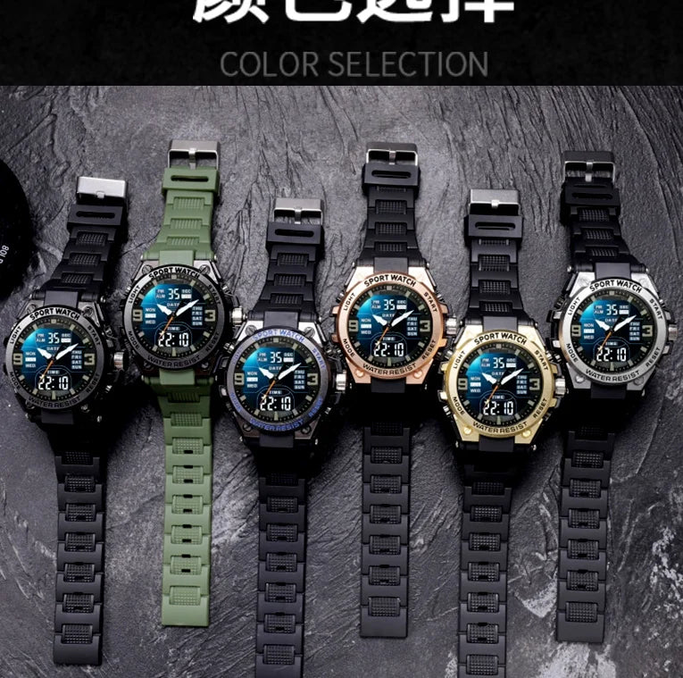 Digital Men Military Watch 50m Waterproof Wristwatch LED Quartz Clock Sport Watch Male Big Watches Men Relogios Masculino