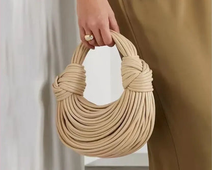 Handbags for Women 2025 New Gold Luxury Designer Brand Handwoven Noodle Bags Rope Knotted Pulled Hobo Silver Evening Clutch Chic - BeeTrendyShop.COM