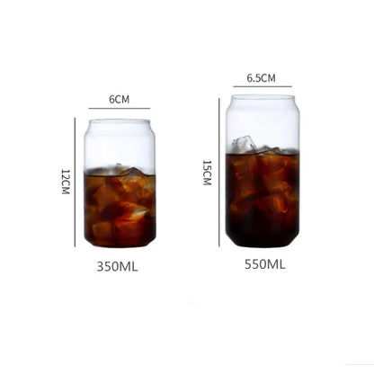 Can Shape Borosilicate Glass Cup – Coffee Tea Juice Wine Mug Drinkware