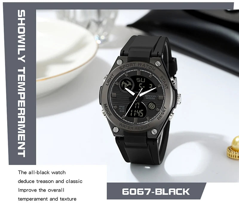 SANDA Brand G Style LED Digital Watch Women Sport Chronograph Lady Quartz Wristwatch 50m Waterproof Female Girl Electronic Clock