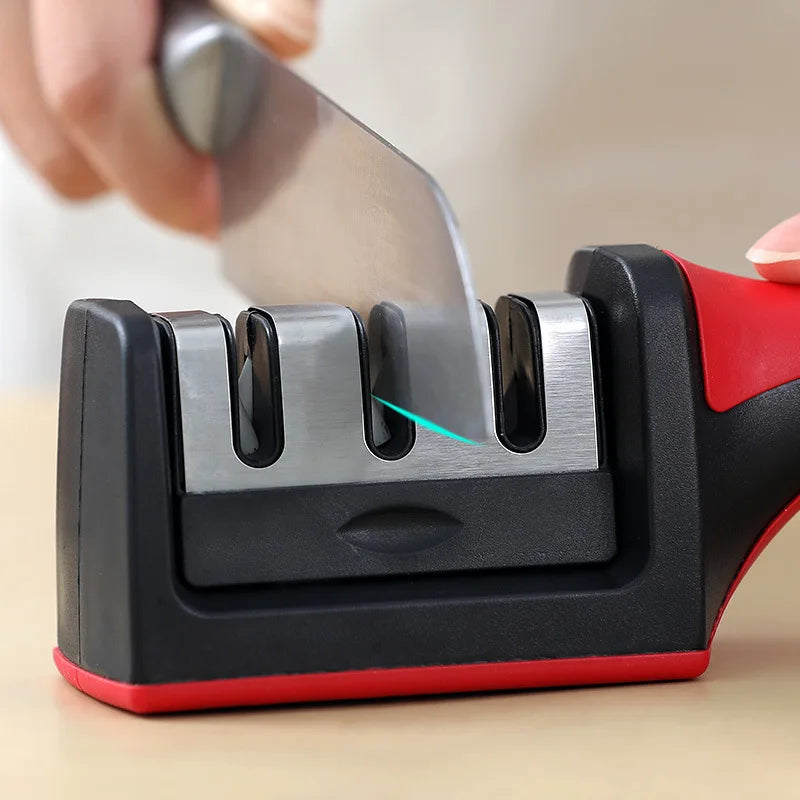 Handheld 3-Stage Knife Sharpener – Multi-Function Quick Sharpening Tool with Non-Slip Base