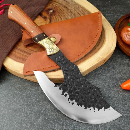 High Hardness Butcher Knife – Professional Bone Chopping Axe with Wood Handle