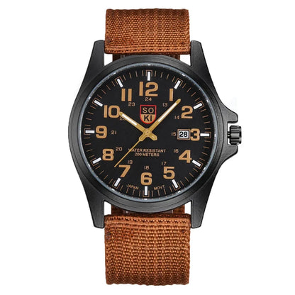 2024 New Fashionable Casual Men Watch Fashion Men's Military Watch Woven Nylon Belt Calendar Quartz Watch Часы Мужски - BeeTrendyShop.COM