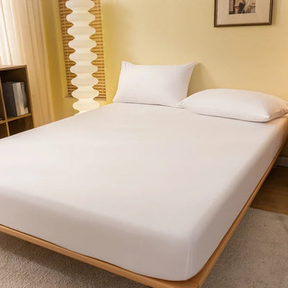 Solid Matte Pure White Bed Sheet – Minimalist Bedroom Bedspread (Excluding Pillowcases)
