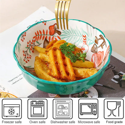 Forest Animals Ceramic Baking Pan with Handle – Salad Bowl & Au Gratin Dish