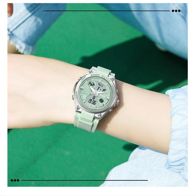 SANDA Brand G Style LED Digital Watch Women Sport Chronograph Lady Quartz Wristwatch 50m Waterproof Female Girl Electronic Clock