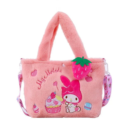 Sanrio Hello Kitty Plush Bag Kawaii Kuromi My Melody Cute Cartoon Anime Handbag Cinnamoroll Storage Tote Bags Women Girl Gifts - BeeTrendyShop.COM