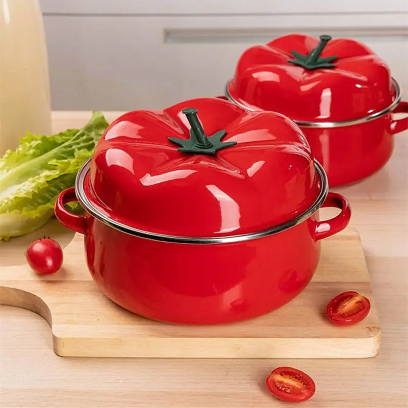 Durable Porcelain Tomato Pot with Heating Function for Soup and Stew, 18cm/20cm/22cm