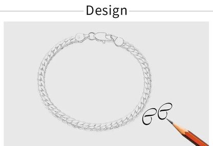 6mm Full Sideways Chain Necklace & Bracelet – 18K Gold & Silver Unisex Jewelry