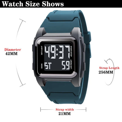 Men's Digital Watches Waterproof Men Sports Watch Luminous Multifunction Clock Outdoor Running Student Fitness Wristwatch - BeeTrendyShop.COM