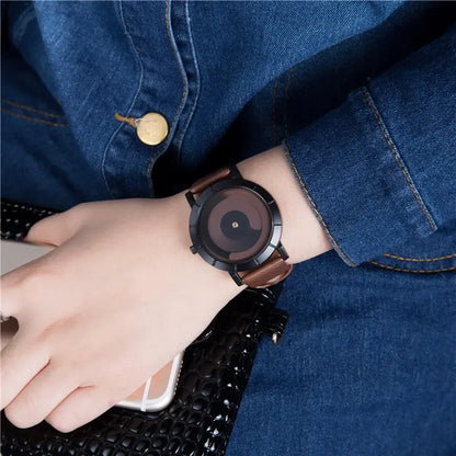 Fashion Creative Rotation Watches Men Sports Watches Leather Strap Quartz Wristwatches Men Women Unisex Watch Relogio Masculino - BeeTrendyShop.COM