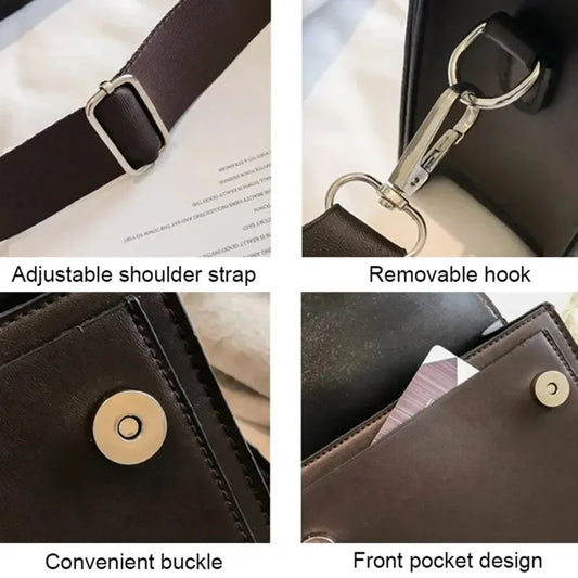 Crossbody Bag PU Leather Fashion Bags for Women Travel Handle Handbag Fashion Shoulder Messenger Bag Ladies Small Flap Bag