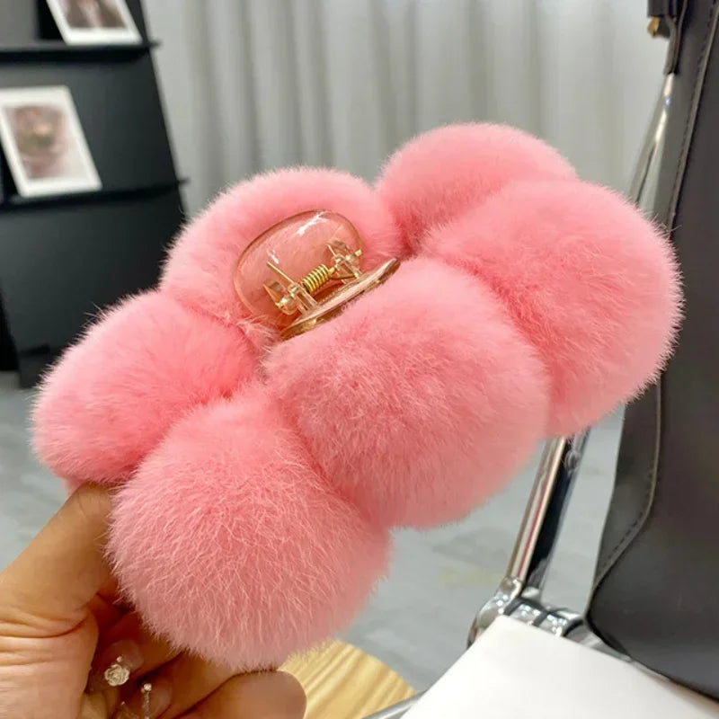 Furry Korean Hair Claw Clip – Fashion Barrette for Women