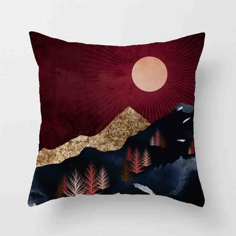 Japanese Geometric Peak Linen Cushion Cover – Encrypted Woven Throw Pillow Case for Sofa & Home