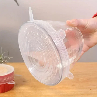 6-Piece Silicone Stretch Lids – Reusable Food Saving Covers for Fruits & Vegetables