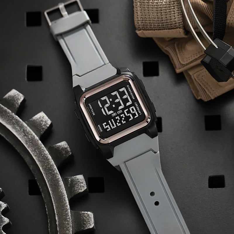 Men's Digital Watches Waterproof Men Sports Watch Luminous Multifunction Clock Outdoor Running Student Fitness Wristwatch