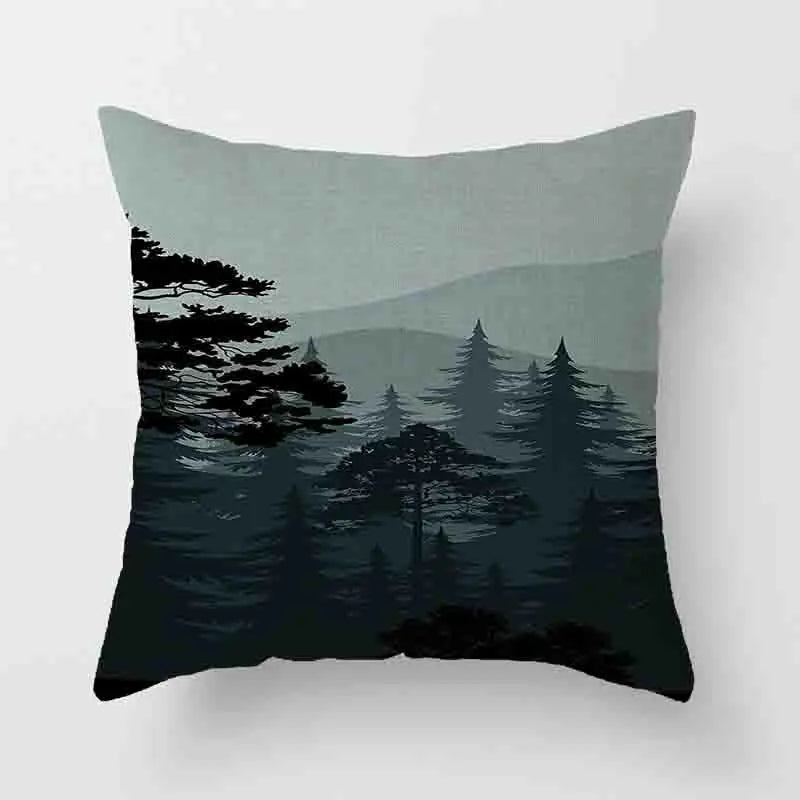 Japanese Geometric Peak Linen Cushion Cover – Encrypted Woven Throw Pillow Case for Sofa & Home