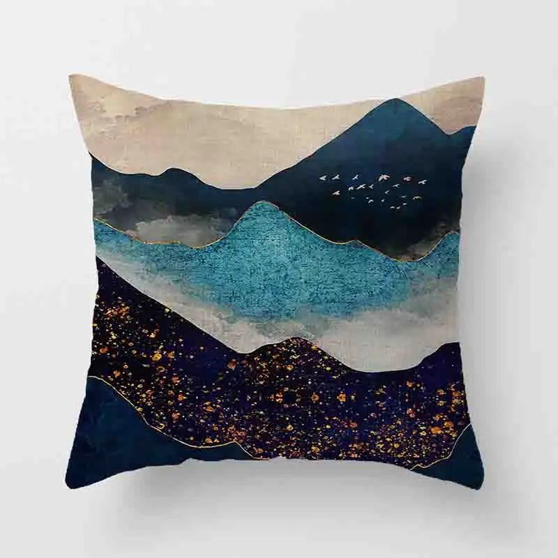Japanese Geometric Peak Linen Cushion Cover – Encrypted Woven Throw Pillow Case for Sofa & Home