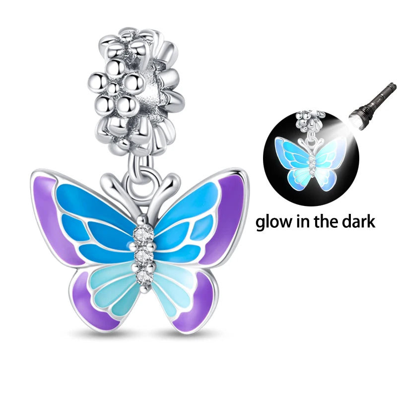 925 Silver Plating Colorful Butterfly Insect Animal Charms Beads Sparkling Zircon Fit Qikaola 925 Original Bracelets DIY Jewelry