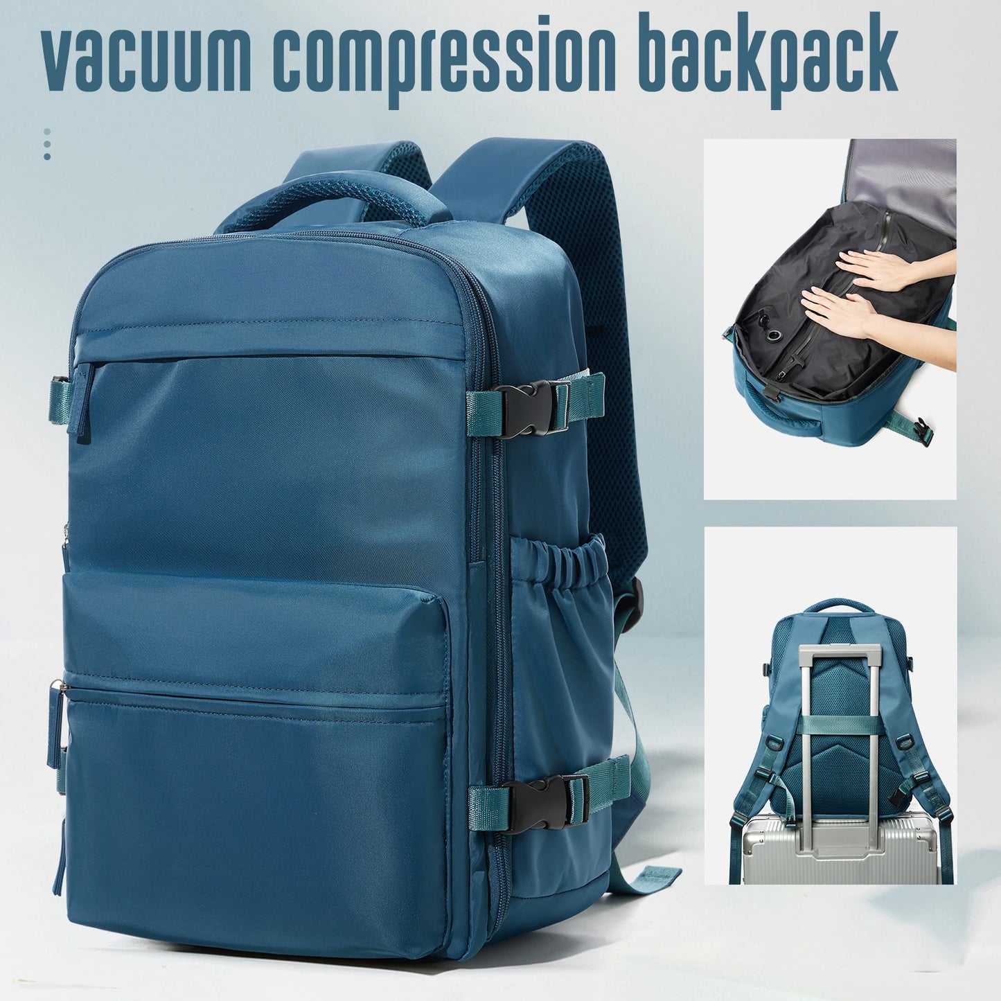 Vacuum Compression Backpack Travel Bag for Men – Space-Saving & Lightweight