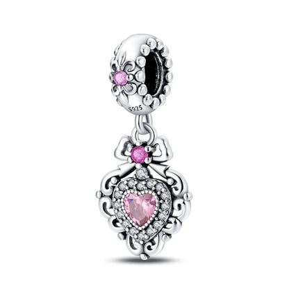 925 Sterling Silver Classic Retro Lotus Heart-Shaped Charms Beads Fit Original Pandach Bracelets Fine DIY Anniversary Jewelry