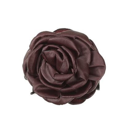 Leopard Print Flower Hair Claw Clip – Vintage Barrette for Women