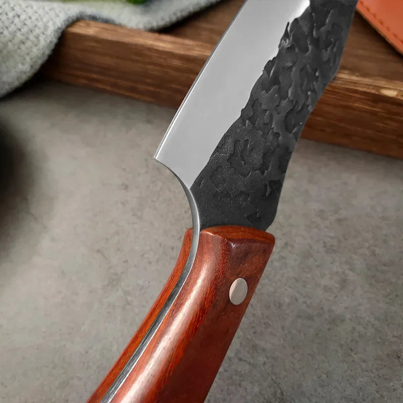 Forged Kitchen Knife Stainless Steel Meat Cleaver Boning Knife Fruit Slicing Cutting Knife Multifunctional Knife with KnifeCover