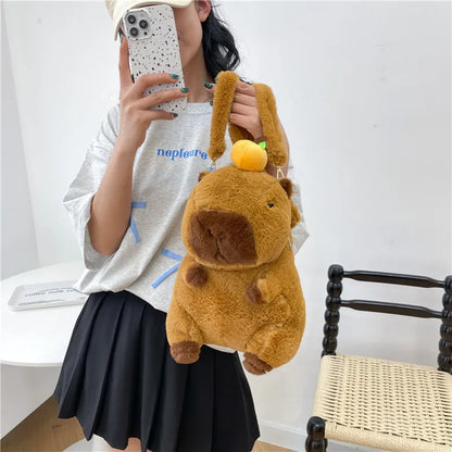 Cute Soft Plush Capybara Backpack Girl Fashionable Crossbody Bag for Women Kawaii Shoulder Bag for Children Gifts for Girlfriend - BeeTrendyShop.COM