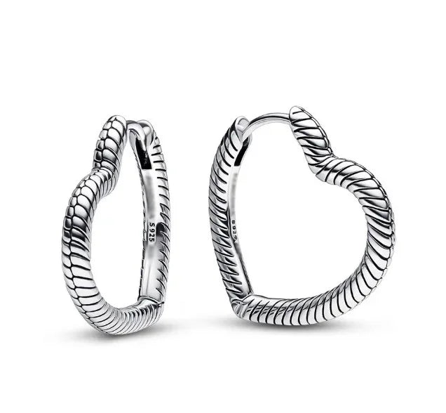 Sparkling Hoop Earrings 925 Sterling Silver Moon Pearl Heart Crystal Luxury Romantic Earing Fit Woman Wedding Party Jewelry Gift