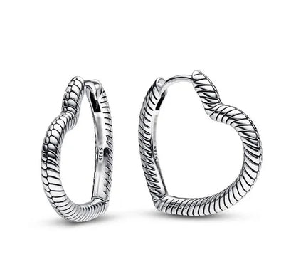 925 Sterling Silver Sparkling Hoop Earrings – Moon Pearl Heart Crystal Jewelry for Women