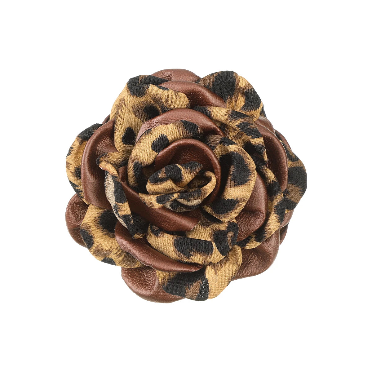 Leopard Print Flower Hair Claw Clip – Vintage Barrette for Women