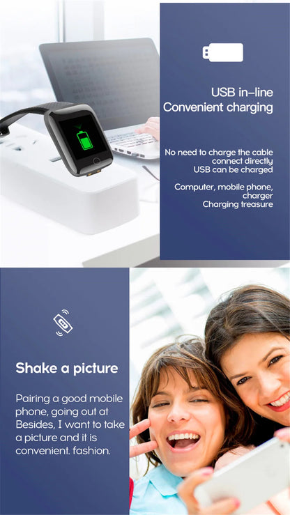 Smartwatch – Message Alerts, Fitness Monitor, Smart Bracelet, Birthday Gift for Men & Women
