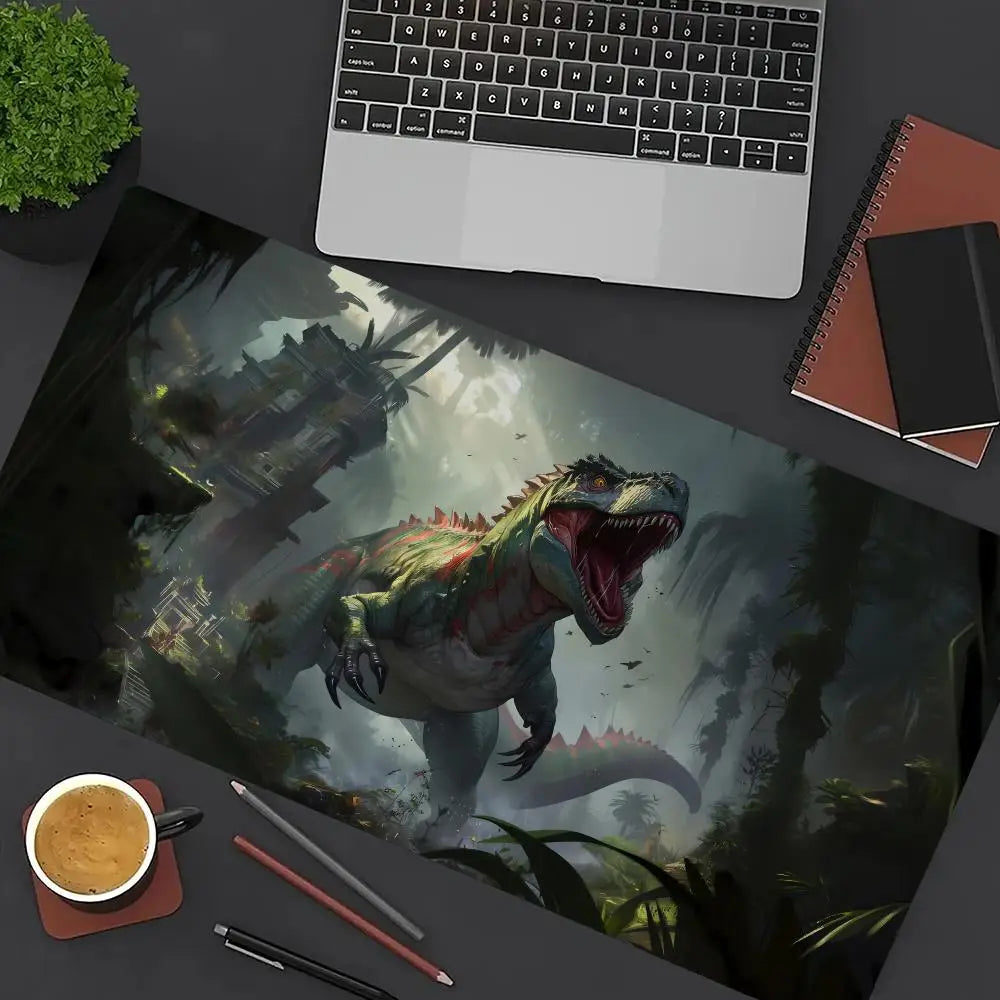 Jungle Dinosaur Gaming Playmat – Durable Rubber MTG & TCG Card Game Mat | 35x60cm Large Mouse Pad