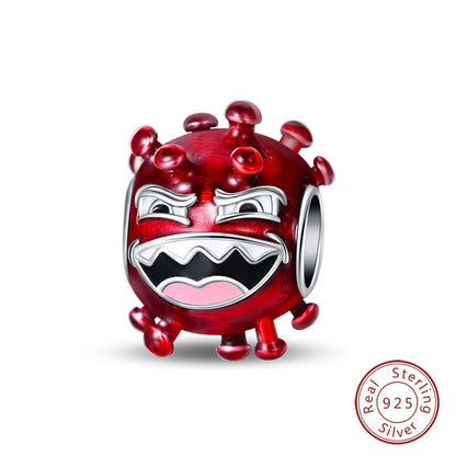 925 Sterling Silver Red Wine, Chili & Dumbbell Charm Bead – Fun DIY Jewelry