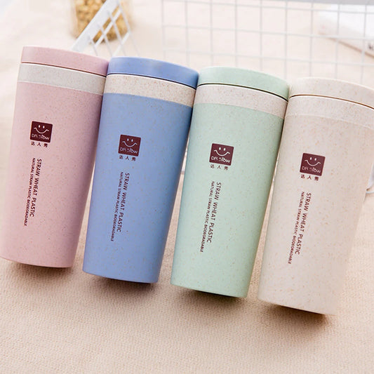300ml Wheat Fiber Thermal Mug – Double Layer Portable Coffee Tea Water Cup for Office & Travel