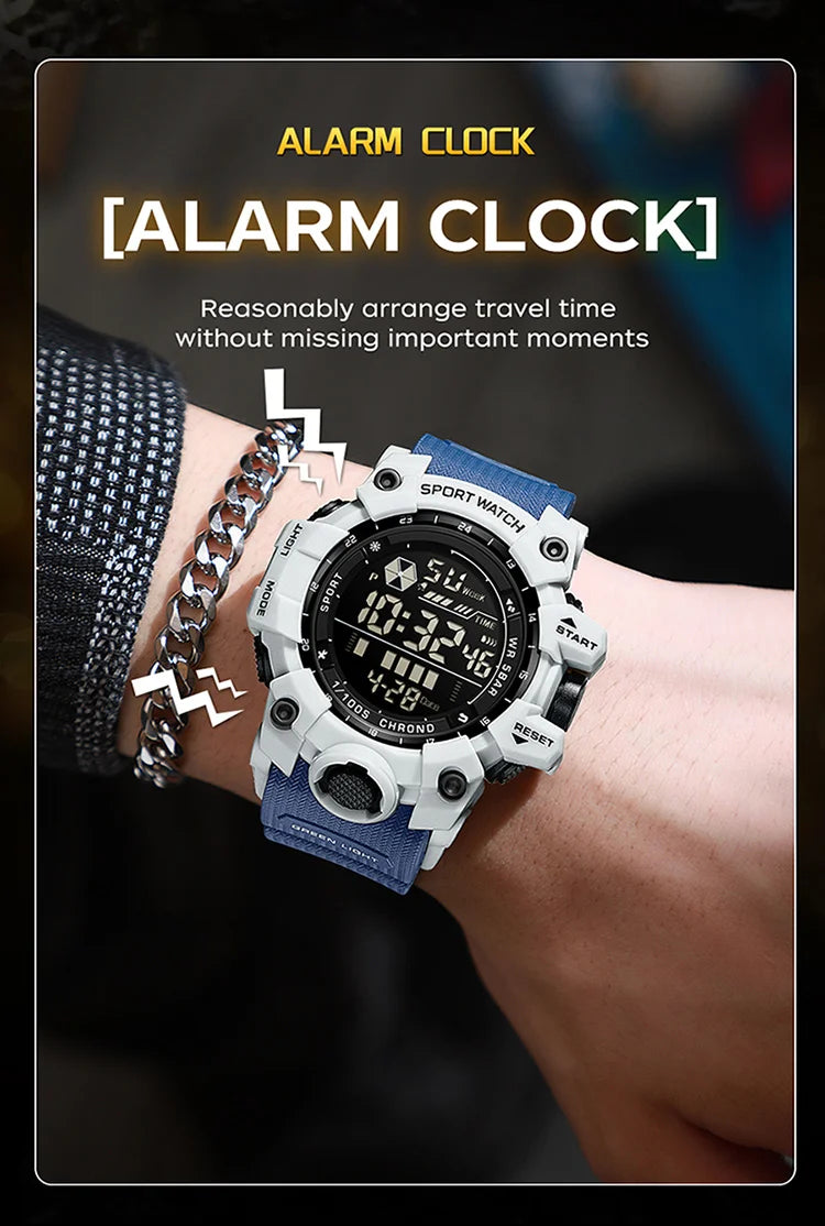 SANDA 6229 Digital Watches for Men Waterproof Luminous Outdoor Sports Watch Fashion Clock Simple Multifunction Male Wristwatch - BeeTrendyShop.COM
