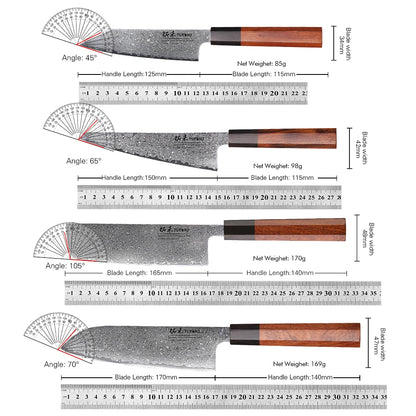 TURWHO Hand Forged Japanese Damascus Steel Chef Knife – Santoku, Sashimi & More