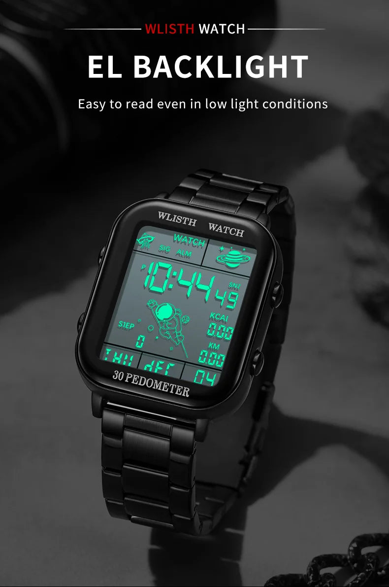 Digital Watche for Man Stopwatch Wristwatch Clock Electronic Watch Outdoor Timing Wristwatch Multi-Function Digital montre homme