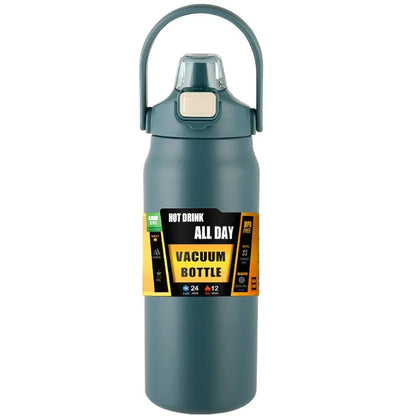 Portable Thermos with Straw – 304 Stainless Steel Hot & Cold Vacuum Flask