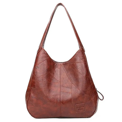 Vintage Women's Bag Leather Large Capacity Marble Grain Women's Shoulder Bag Daily Commuter Handbag Shopping - BeeTrendyShop.COM