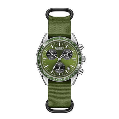 MEGIR Fashion Men Quartz Wristwatches Military Sport Watches Canvas Strap Waterproof Chronograph Clock Gift for Men Montre Homme - BeeTrendyShop.COM