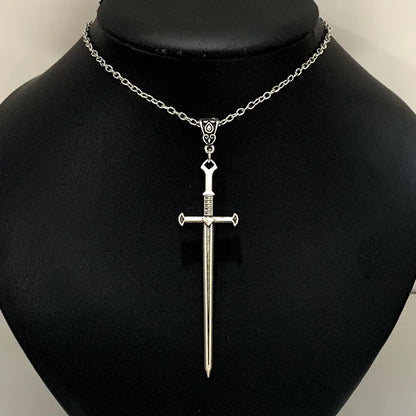 Gothic Sword & Dagger Pendant Necklace – Pagan Medieval Witchcraft Jewelry for Men & Women